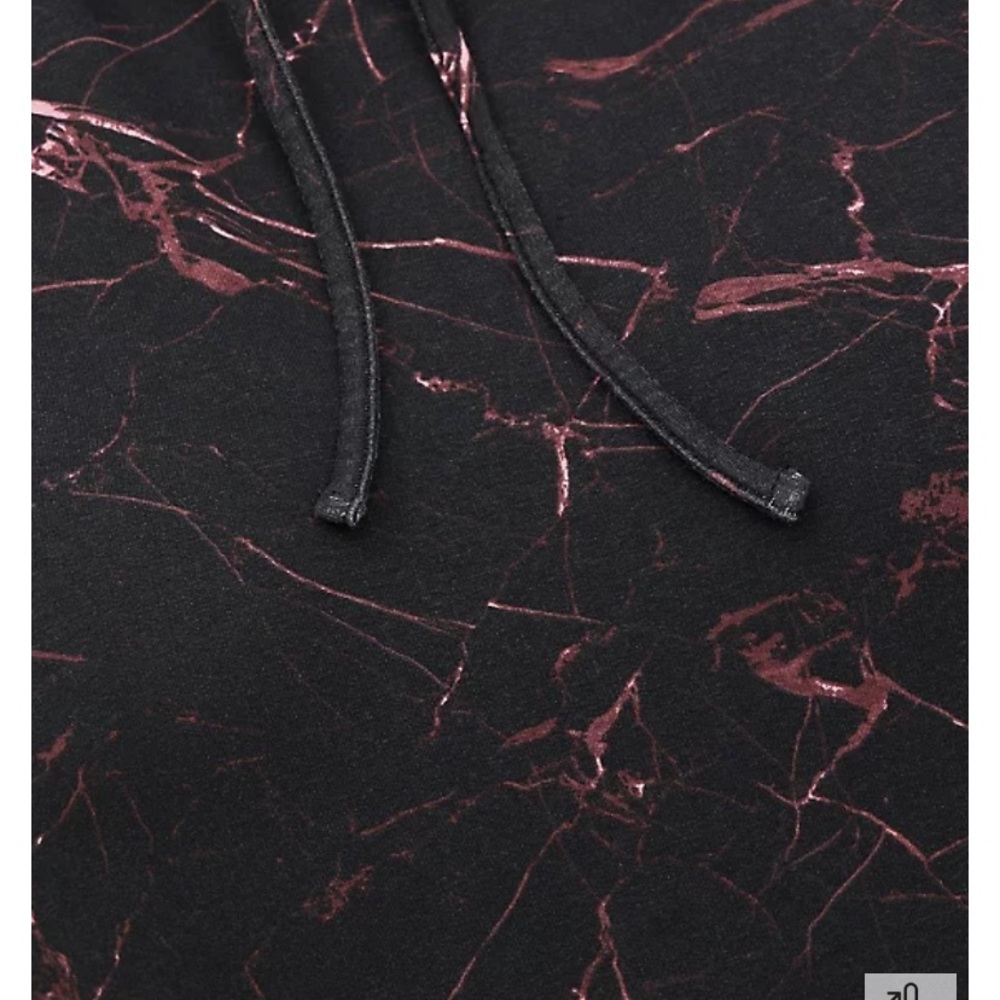 Torrid Size 1 Black Marble Everyday Fleece Hoodie NWT - Picture 4 of 7
